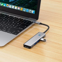 Tech-Protect HB01 HUB adapteris 5in1 USB-C + USB3.0 + HDMI 4K 60Hz + PD100W - pelēks