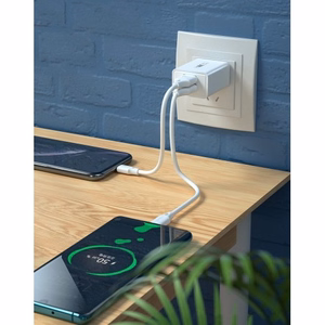 Lādētājs WK Design WP-U56 balts (porti: 2xUSB) + Type-C 100cm kabelis