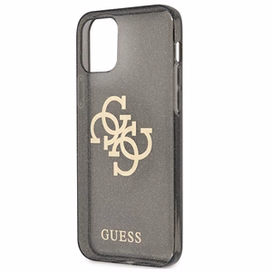 Guess GUHCP12LPCUGL4GBK iPhone 12 Pro Max 6.7" melns/melns cietais apvalks Spīdums 4G Liels Logotips