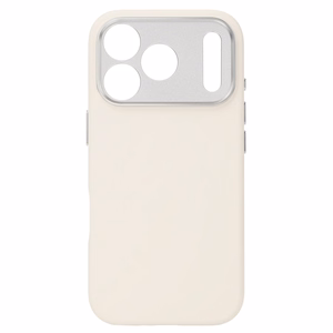 Liavec Silk Shield maciņš ar metāla kameras rāmi priekš Iphone 17 Pro Max bēšs