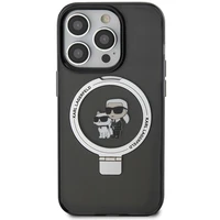 Karl Lagerfeld KLHMP15XHMRSKCK iPhone 15 Pro Max 6.7" melns ar statīvu Viedtālruņa apvalks Karl&Choupette MagSafe