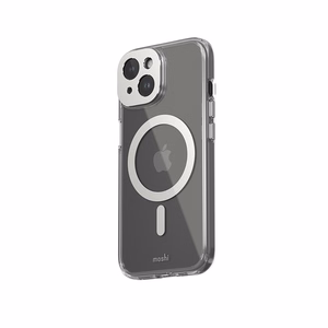 Moshi iGlaze MagSafe vāciņš ierīcei iPhone 15, caurspīdīgs ar “Luna Silver” krāsas detaļām