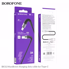 USB Kabelis Hoco "BX32" Melns "Type-C" 100cm (up to 5A)