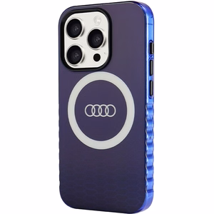 Audi IML Magnētiskais apvalks viedtālrunim iPhone 15 Pro ar lielu logotipu - zils