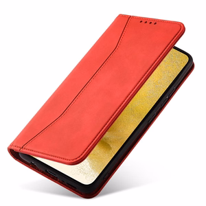 Magnētiskais greznais apvalks Samsung Galaxy S23+ ar atveramu maciņa vāku un statīvu sarkana