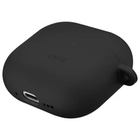 Uniq Nexo AirPods 4 + ausu āķu silikona apvalks - melns