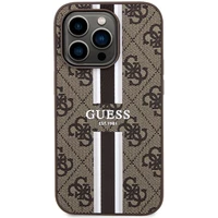 Guess 4G Printed Stripes MagSafe viedtālruņa apvalks iPhone 15 Pro - brūns