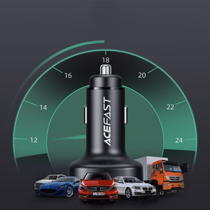 Acefast car charger 66W 2x USB Type C / USB, PPS, Power Delivery, Quick Charge 4.0, AFC, FCP, SCP black (B3 black)