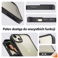 PanzerGlass ClearCase viedtālruņa apvalks iPhone 15 Plus / 14 Plus ar Kara Līmeņa Sertifikātu - Caurspīdīgs & Melns