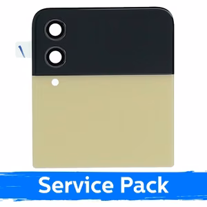 LCD displejs saderīgs ar Samsung F721 Z Flip4 (OUTER) ar rāmi / Dzeltens / (Service Pack)