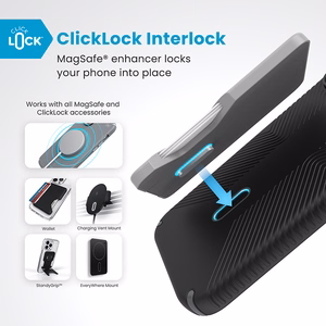 Speck Presidio2 Grip ClickLock & MagSafe vāciņš ierīcei iPhone 16 Pro Max, melns / slānekļpelēks / balts