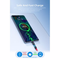 USB Kabelis Essager "Universal" (180' corner) Melns "Type-C" 100cm (up to 3A)