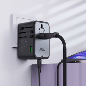 Acefast Z1 GaN 75W PD ceļojumu lādētājs adapteris 3x USB-C 2x USB-A - melns