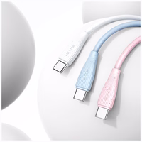 USAMS kabelis Green Series SJ714 18W 3A USB-A uz USB-C 1m zils