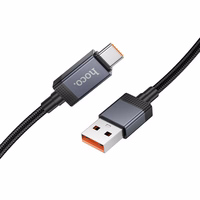 Kabelis USB A uz USB C Hoco 5A ar ekrānu 1 m X118 melns
