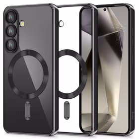 Tech-Protect MagMat MagSafe viedtālruņa apvalks Samsung Galaxy S25 - caurspīdīgs melns