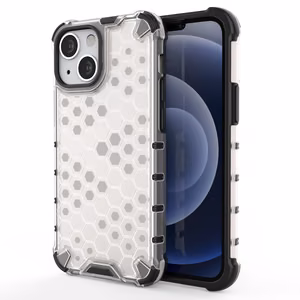 Honeycomb Case bruņu vāks ar TPU buferi iPhone 13 mini caurspīdīgs