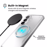 Speck Presidio Perfect-Clear Magnet - Samsung Galaxy S26+ MagSafe maciņš (Clear/Clear/sudrabs)