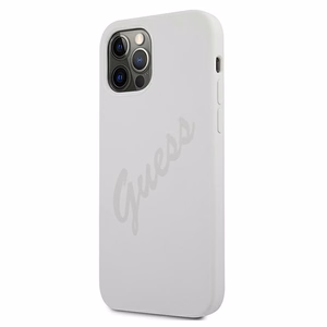 Guess GUHCP12LLSVSCR iPhone 12 Pro Max 6.7" kremīgs kietais vāciņš Script Vintage