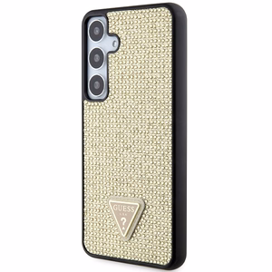 Guess Rhinestone Triangle vāciņš ierīcei Samsung Galaxy S24+, zelta krāsā