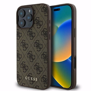 Guess 4G Classic viedtālruņa apvalks iPhone 16 Pro - brūns