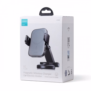 Automašīnas turētājs Joyroom Electric Holder melns (15W / Magsafe saderīgs) (magnētiskais / lipīgais paliktnis)
