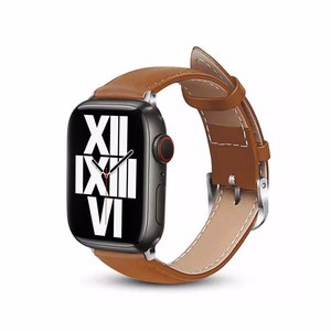 Crong Noble Band dabīgās ādas siksniņa Apple Watch 38 / 40 / 41 mm un 42 mm (Series 10 / 11) modeļiem, mokas krāsā