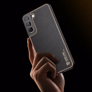 Dux Ducis Yolo elegants apvalks no ekoloģiskās ādas Samsung Galaxy S22 + (S22 Plus) sarkans