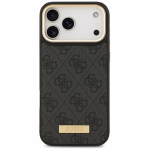 Guess 4G Logo Plate MagSafe Case for iPhone 17 Pro Max - Black