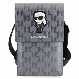 KARL LAGERFELD universal bag for mobile KLWBSAKHPKG (Saffiano Mono Ikonik) silver