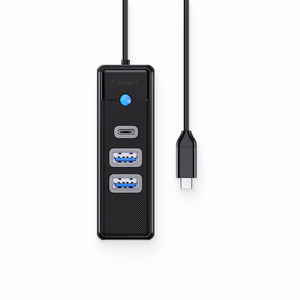 Orico PWC2U-C3 USB-C Hub / 2x USB-A 3.0 + 1x USB-C 3.0 - melns