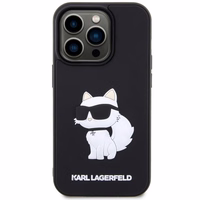 Karl Lagerfeld KLHCP14X3DRKHNK iPhone 14 Pro Max 6.7" melns/melns cietais viedtālruņa apvalks Rubber Choupette 3D