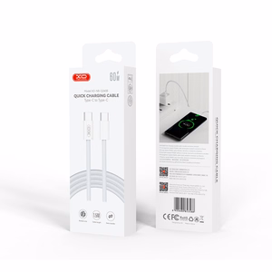 XO kabelis NB-Q260B PD USB-C - USB-C 1,5m balts 60W