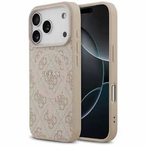 Guess 4G Ring Classic Logo MagSafe Чехол для iPhone 17 Pro - розовый