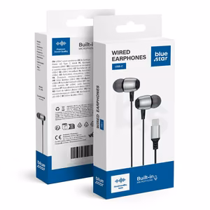 Wire earbuds USB C (DAC) Blue Star M09C 1,2 m black