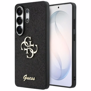 Guess maciņš Fixed Glitter Big 4G Metal Logo for Samsung Galaxy S26 Ultra melns
