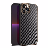 TEL PROTECT Leather Carbon viedtālruņa apvalks Iphone 11 melns