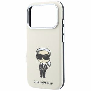 Karl Lagerfeld Smooth Ikonik Sketch MagSafe maciņš modelim iPhone 18 Pro / 17 Pro – bēšs