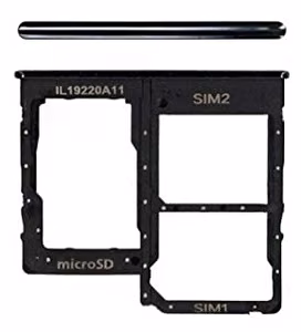 SIM kartes turētājs Samsung A315 A31 2020 Prism Crush Black oriģināls (service pack)