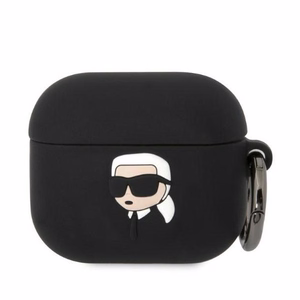 Чехол Karl Lagerfeld Silicone Karl Head 3D для AirPods 3 — чёрный
