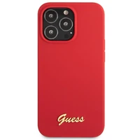 Viedtālruņa apvalks Guess GUHCP13XLSLMGRE iPhone 13 Pro Max 6.7" sarkana/bordo cietais apvalks Silikona Vintage Zelta Logotips