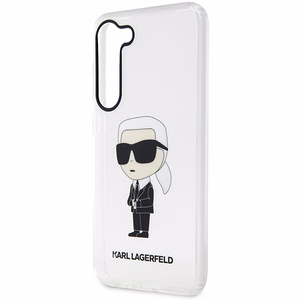 Karl Lagerfeld KLHCS23SHNIKTCT S23 S911 caurspīdīgs cietais viedtālruņa apvalks Ikonik Karl Lagerfeld