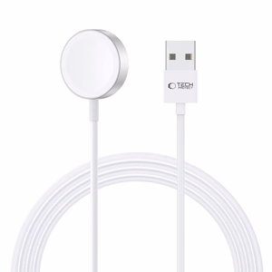 Tech-Protect UltraBoost magnētiskais indukcijas lādētājs ar USB-A savienotāju Apple Watch 1.2m - balts