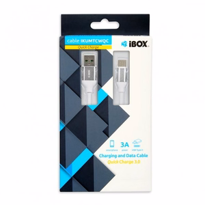 iBox IKUMTCWQC USB kabelis USB 2.0 1,5 m USB A USB C balts