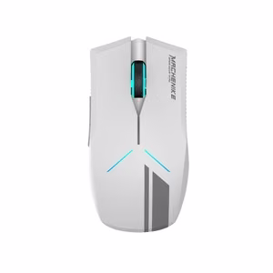 Machenike M721 bezvadu spēļu pele, 10000 DPI, ar RGB apgaismojumu, balta