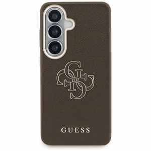 Guess maciņš Grained Big 4G Metal Logo priekš Samsung Galaxy S26 brūns