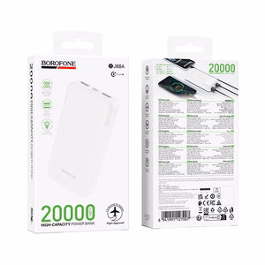Borofone Внешний аккумулятор 20000mAh BJ88A Clever - 2xUSB - белый