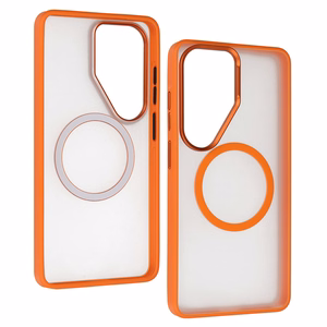 Liavec Soft Maciņš Metal Frame for Samsung Galaxy S26 Ultra oranžs
