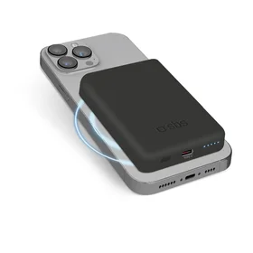 SBS TEBB5000MAG1CK Bezvadu portatīvais lādētājs 5000 mAh USB-C, saderīga ar MagSafe - melna