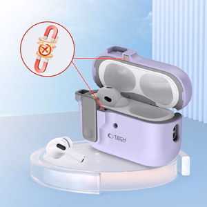 Tech-Protect Slim Hook apvalks ar karabīni Apple AirPods Pro 1 / 2 – violets